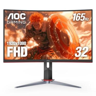 Imagem de AOC C32G2 32" Monitor De Jogos Sem Moldura Curvos Fhd, 1500R Curved Va, 1Ms, 165Hz, Freesync, Ajustável De Altura, Política De Pixel De Zero De 3 Anos De Zero, Preto 32 "Fhd Curvo