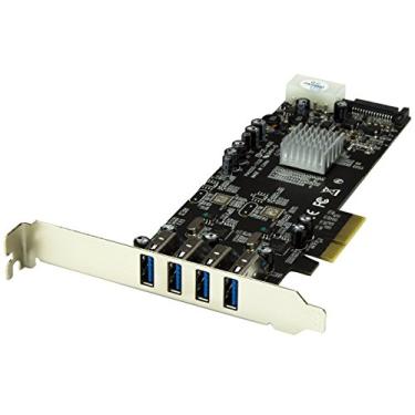 Imagem de StarTech. Adaptador de cartão PCI Express com 4 portas USB 3.0 - Placa de expansão PCIe SuperSpeed USB 3.0 com 2 canais dedicados de 5 Gbps (PEXUSB3S42V)