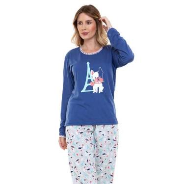 Imagem de Pijama Longo Cachorro Cia do Corpo 4679, M, Cinza