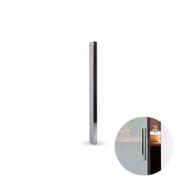 Imagem de Puxador Slim de 15cm Em Cromo Brilho Para Porta de Vidro Rometal, Slim