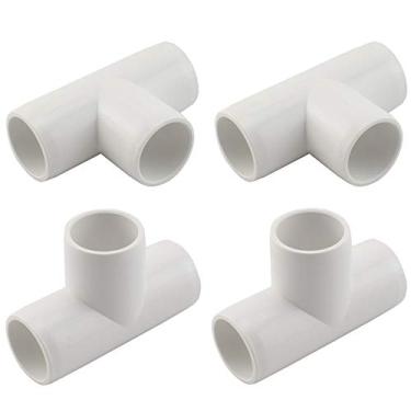 Imagem de SDTC Tech Pacote com 4 conectores de 3/4" de PVC para montagem em 3 vias, conector de cotovelo de tubo de grau de móveis, para prateleira de PVC faça você mesmo, estrutura de suporte de jardim, estrutura de armazenamento