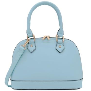 Imagem de Bolsa clássica Saffiano com zíper, Azul claro, One Size