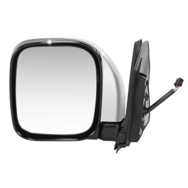 Imagem de DNA MOTORING Espelho de porta do lado esquerdo do motorista compatível com Mitsubishi Montero 2001-2006, com tampa cromada de vidro elétrico e aquecido, MR478839, OEM-MR-MI1320156