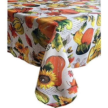 Imagem de Elrene Home Fashions Toalha de mesa de tecido estampada Grateful Season para outono/colheita/ação de graças, 152 x 365 cm, multi