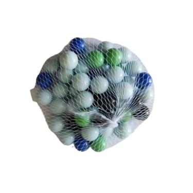 Imagem de Kit Bolinha De Gude Vidro Brinquedo Decoração Pacote 50 Unidades (Opaca)