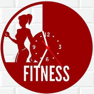 Imagem de Relógio De Madeira MDF Parede Fitness Academia Saudavel 3 V - 3D Fanta