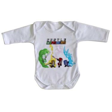 Imagem de body nenê criança roupa bebê manga longa Castle Crashers - Empório Dut