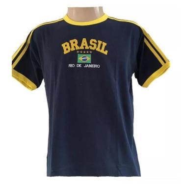 Imagem de Blusa Do Brasil Bandeira Bordada Unissex - Azul Escura - Tojoia18K, M