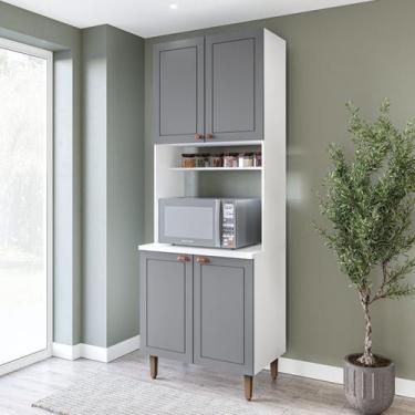 Imagem de Paneleiro / Torre Quente 4 Portas 2 Nichos para Forno e Utensílios com