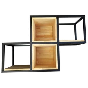 Imagem de Nicho / Estante de Parede - Madeira e Ferro - Estilo Industrial - Mode