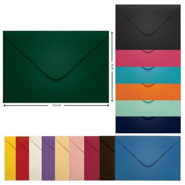 Imagem de Envelope 160x235 Convite Verde Brasil  100 Unidades Scrity