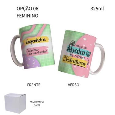 Imagem de Caneca 325ml Flork Engenharia Civil Engenheiro Engenheira - LARANJA E 