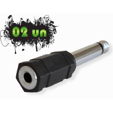 Imagem de Adaptador conversor plug p2/j2 p/ p10 mono cabo violão 02un - TEMTEC
