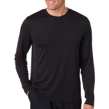 Imagem de (X-Large, Black) - Hanes Men's Cool DRI Long Sleeve Performance T-Shirt