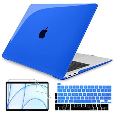 Imagem de Teryeefi Capa para MacBook Pro 2022 2021 2020 33.0 cm M1 M2 Chip A2338 A2289 A2251 A2159 A1989 A1706 com Touch Bar versão 2016-2019, capa rígida de cristal de plástico e película de teclado, fundo de