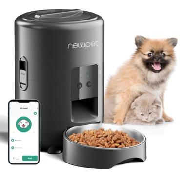 Imagem de 2L Mini Comedouro Automático para Gatos, Aplicativo Inteligente TUYA WIFI Dispenser Comida Pet Automatico, Potes e Tigelas para Cães