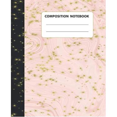 Imagem de Composition Notebook: Wide Ruled Lined Paper Composition Notebook | Pink Gold Glitter Liquid Marble Painting school assignments for Girls, Teens and Students | 110 Pages