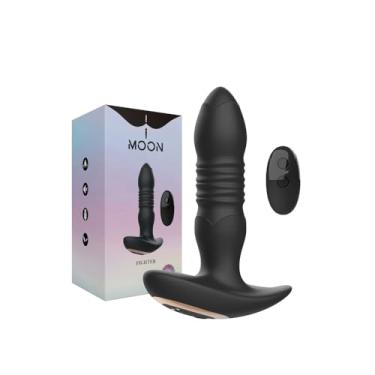 Imagem de Massageador de Próstata Vai e Vem Plug Anal com Controle Remoto 10,3cm x 4,3cm 10 Intensidades Silicone Recarregável Vibrador Masculino