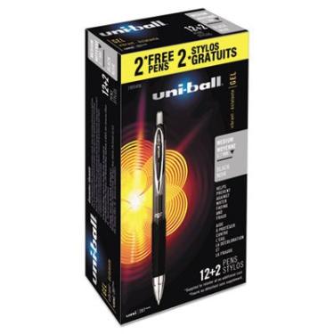 Imagem de Uni-Ball 1905406 Signo 207 Canetas de gel retráteis, ponta média, tinta preta, 12 unidades e 2 canetas bônus