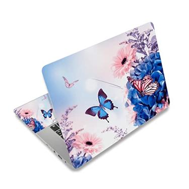 Imagem de AIMSA Adesivo de película para laptop, 12 13 13,3 14 15 15,4 15,6 polegadas Laptop Art Decal Protector Notebook Netbook PC 15,6 polegadas capa universal de vinil, flor borboleta