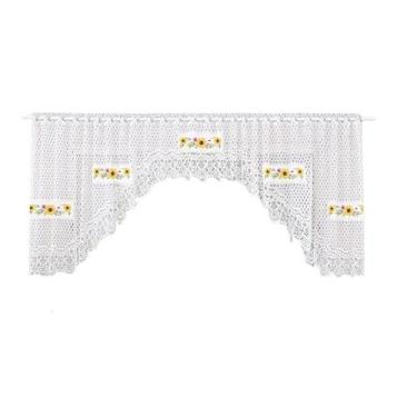 Imagem de Cortina Bando Renda Cascata Cozinha Girassol 3,15x0,95 - Beija Flor 