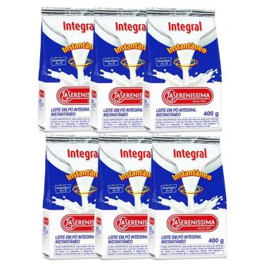 Imagem de 6 Pacotes Leite Em Pó Integral Instantâneo La Serenissima 400g