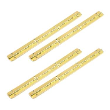 Imagem de Oedema Dobradiça de piano de 20 cm, dobradiça contínua de ferro, dobradiça de porta dourada para caixa de madeira, portas, armário, janelas, espessura de folha de 0,1 cm, largura aberta de 1,7 cm com