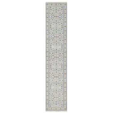 Imagem de Shahbanu Rugs Tapete de corrida branco Nain Flower Design lã e seda atado à mão 250 KPSI XL (2'9"x14'2.5 cm)