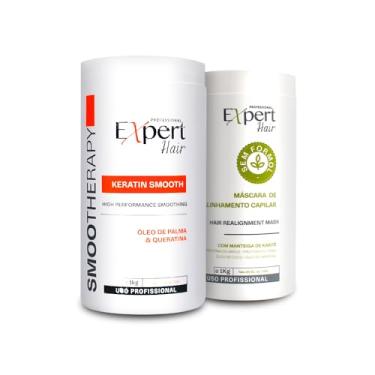 Imagem de Expert Hair Keratin Smooth Kit – Tratamento Profissional de Alinhamento Capilar e Reconstrução Profunda 2x1000g