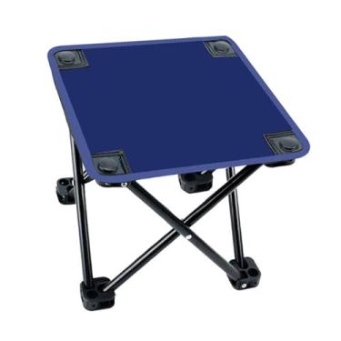 Imagem de YIJU Bancas de pé portáteis do pé de acampamento nas fezes dobráveis ​​bancos de banco de banco para jardinagem para jardinagem de estacionamento viagens, Azul Escuro