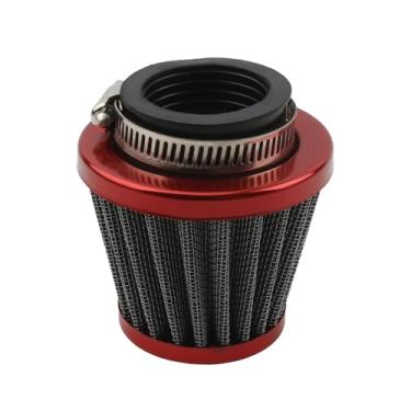 Imagem de PowerMotor Filtro de ar de motocicleta de 42 mm, limpador de filtro de entrada de ar universal para GY6 50cc-250CC Dirt Bike ATV Quad Scooter Go Kart Carburador-42 mm vermelho
