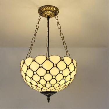 Imagem de OUFULA Luminária pendente contemporânea de vidro colorido americana retrô criatividade sala de estar restaurante quarto hotel villa corredor café lustre LED (F D30CM)