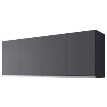 Imagem de Armario Aereo 160 Cm 4 Portas Andreia Cinza Reajl Cinza