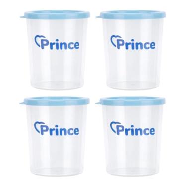 Imagem de Kit com 4 Copos Potes de Leite Materno Armazenamento Coletor com Tampa 60ml Azul - Prince