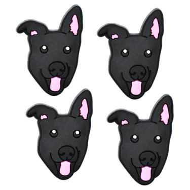 Imagem de Pingentes de sapato de pastor alemão preto; pingentes de cachorro pastor alemão para decoração de sapatos de tamancos fofos filhotes de animais de estimação para crianças adultos amantes de cães