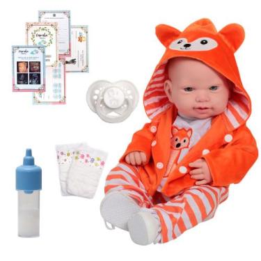 Imagem de Bebê Reborn Masculino 100% Silicone Com Kit Acessórios - Cegonha Rebor