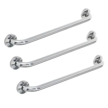 Imagem de Alças Apoio Banheiro Acessibilidade Idoso Cadeirante Deficiente Inox 3