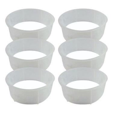 Imagem de 6 Formas Vazadas para Queijo Minas 1Kg Plástico Sem Furos Opusplast - 