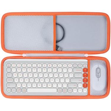 Imagem de Lebakort Estojo de armazenamento compatível com combo de teclado e mouse Logitech POP ICON (capa branca)