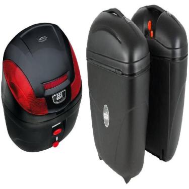 Imagem de BAU XRE lander MONOLOCK GIVI E-470N 47L + BAU MOTO LATERAL CRUISER E-21N 21L bros fazer gs300 versys 300 twister 300