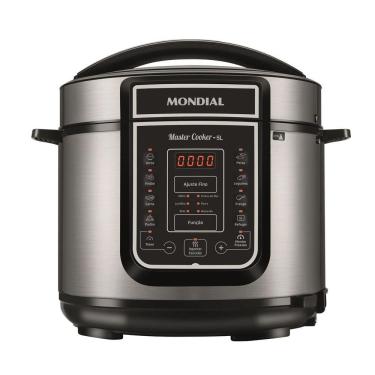 Imagem de Panela Elétrica De Pressão Digital Master Cooker Pe38 5 Litros Mondial Inox Com Preto 110v
