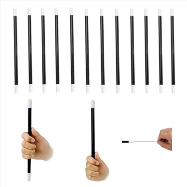 Imagem de sumrica Magic 12pcs 10 Inches Plastic Magic Wand Black and White Spell Casting Stick for Magician Costume