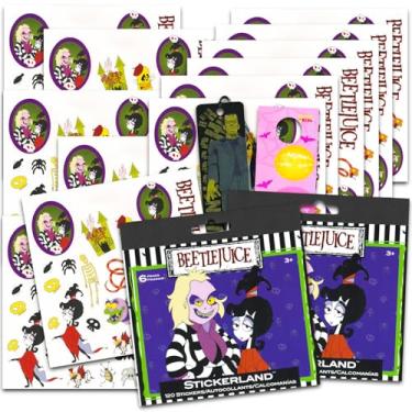 Imagem de WARNER BROS PICTURES Beetlejuice Party Favors Bundle - 240 Beetlejuice Stickers Featuring Beetlejuice, Lydia, and More Plus Bookmark | Beetlejuice Party Supplies for Kids, Adults