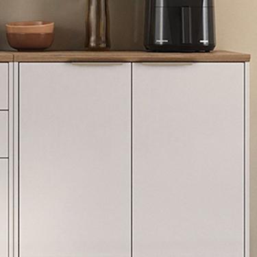 Imagem de Balcão Em Aço Com Tampo 2 Portas Com Dobradiças Slow Motion Renova Branco Neve