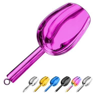 Imagem de Sanhaipen Pá De Gelo Metal 85 G, Pequena Aço Inoxidável Para Máquina Gelo, Balde, Cozinha, Freezer, Bar, Festa, Casamento, Café Multiuso, Farinha, Ração Cachorro (85 G - Roxo)