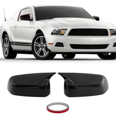 Imagem de Moonlinks Compatível Com Capa De Espelho Retrovisor Chifre Boi Ford Mustang 2010-2014, Acabamento Em Preto Brilhante Lateral Esquerdo E Direito Para (1 Par)?