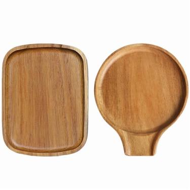 Imagem de LBEMEY Conjunto De 2 Descansos Colher Madeira Para Fogão - Suporte Acácia Suave Bancada Cozinha Com Pés Silicone Antiderrapantes, Perfeito Espátulas, Pinças E Colheres (Marrom)