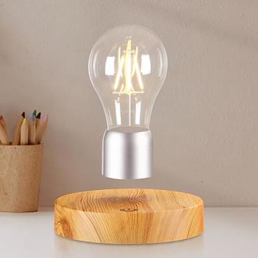 Imagem de exekoml Lâmpada De Magnética Levitante, Luz Noturna Mesa Flutuante Com Rotação 360 Graus, Presentes Legais, Decorativa Para Sala E Escritório (Amarela)