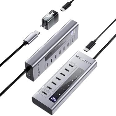 Imagem de PULWTOP Hub Usb C Com Alimentação, 7 Em 1 Suporte Para Dados De 10 Gbps E Carregamento (Não Vídeo), Portas Imac, Macbook Pro/Air, Ipad, Xps, Adaptador Energia Pd 35 W