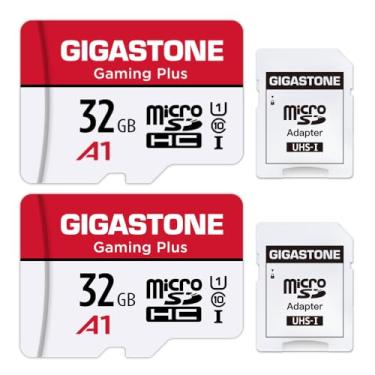 Imagem de Gigastone Pacote Com 2 Cartões Micro Sd De 32 Gb, Gaming Plus, Memória Microsdhc Para Nintendo Switch, Câmera Wyze, Roku, Gravação Vídeo Full Hd, Uhs-I U1 A1 Classe 10, Até 90 Mb/S, Adaptador Micros